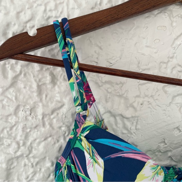 Bleu Rod Beattie Push-up Front Twist Tropical Bikini Swim Top Size 6 Navy - Picture 4 of 11